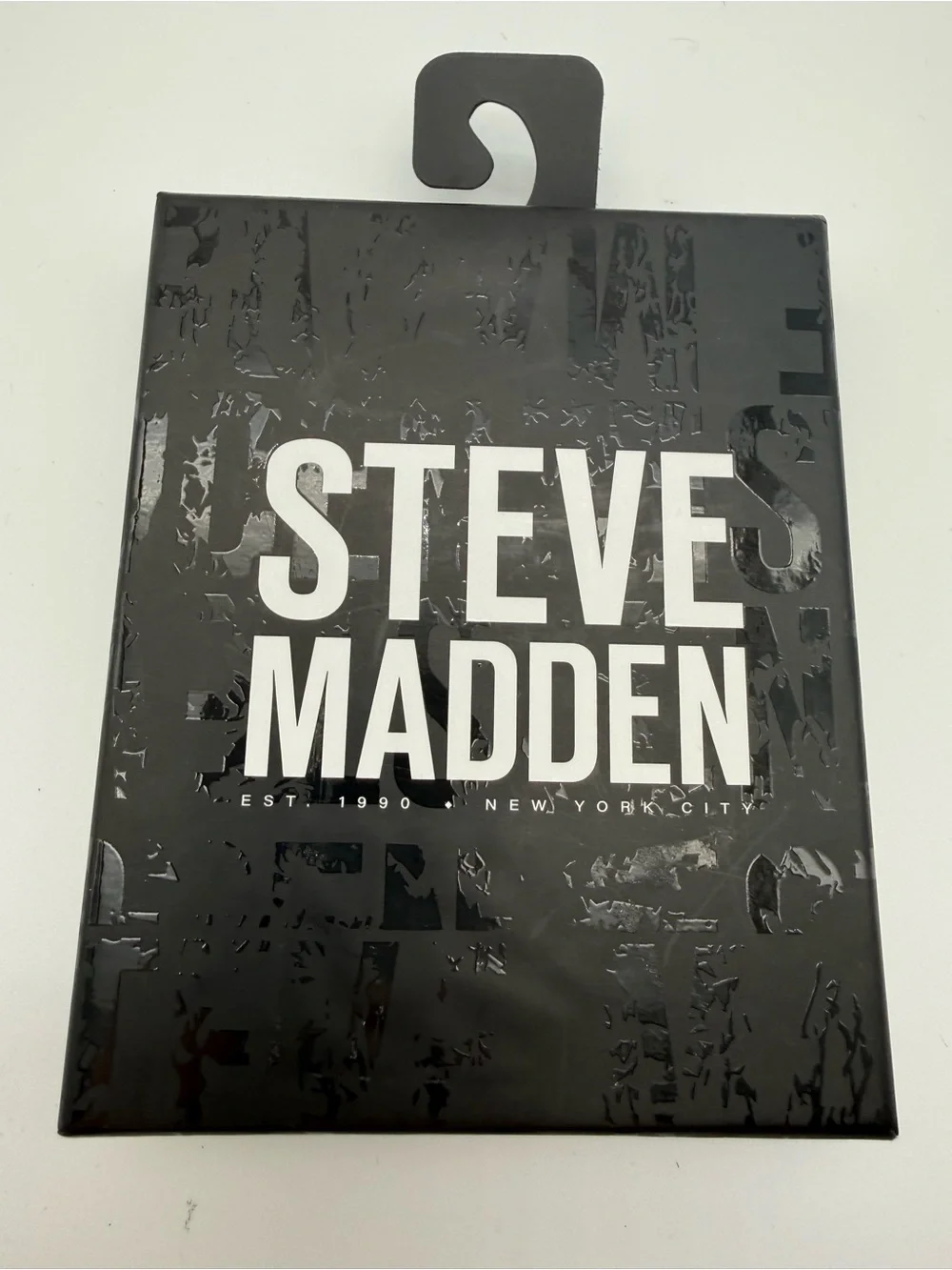 Steve Madden Black Trifold Leather Wallet with RFID Stop Protection